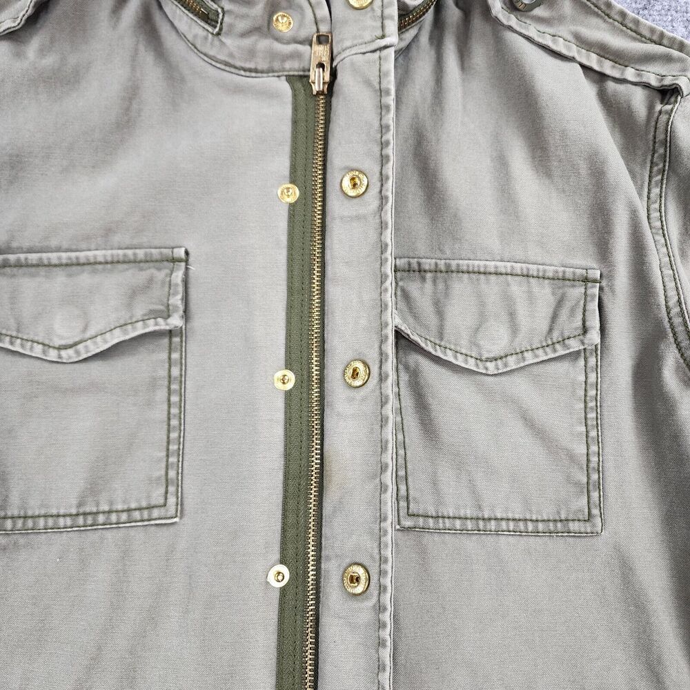 American Eagle Jacket Womens Medium Green Full Zip Button Up Military Chore Coat - Picture 14 of 16